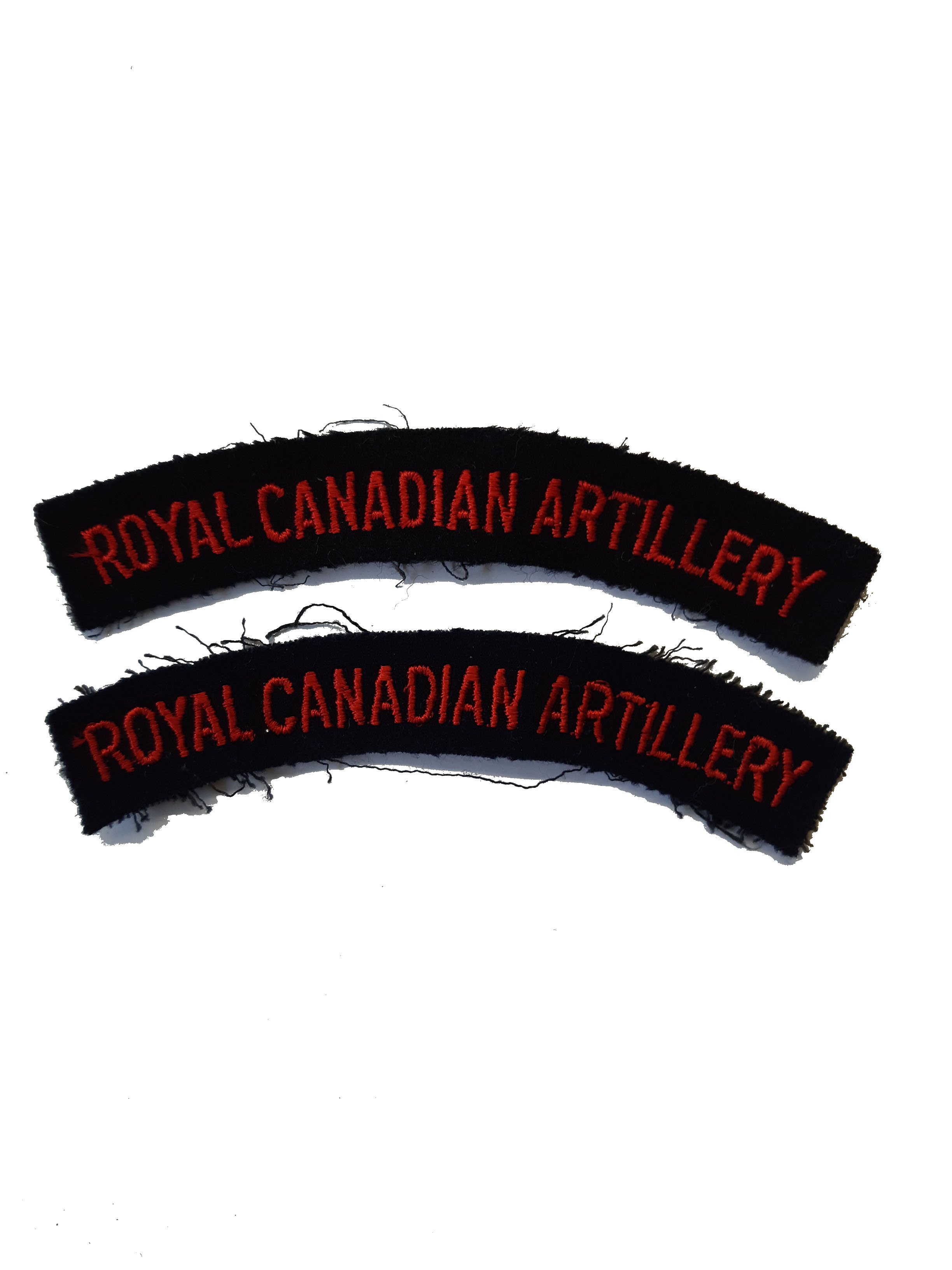 ww2 ROYAL CANADIAN ARTILLERY RCA SHOULDER FLASHES