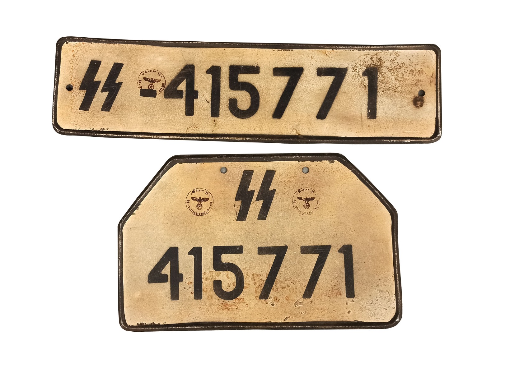 GERMAN WW2 SS TRUCK OR HALF TRACK LICENCE PLATE SET