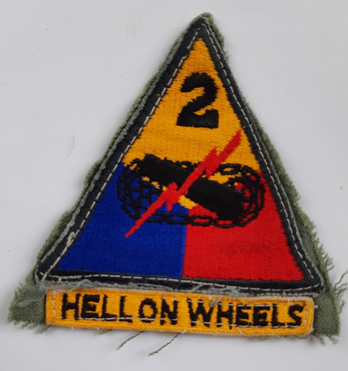 AMERICAN 2ND ARMOURED DIVISION PATCH WITH TAB ORIGINAL

