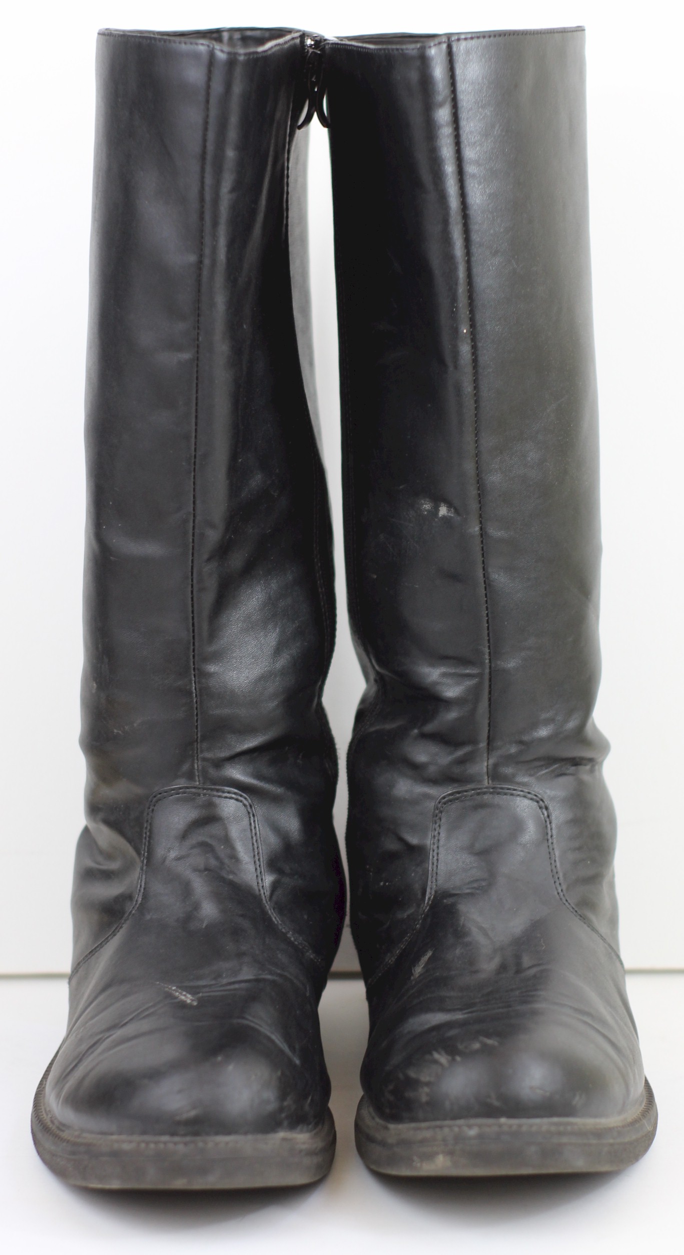 GERMAN OFFICER LEATHER JACK BOOTS WITH SIDE ZIPPER USED