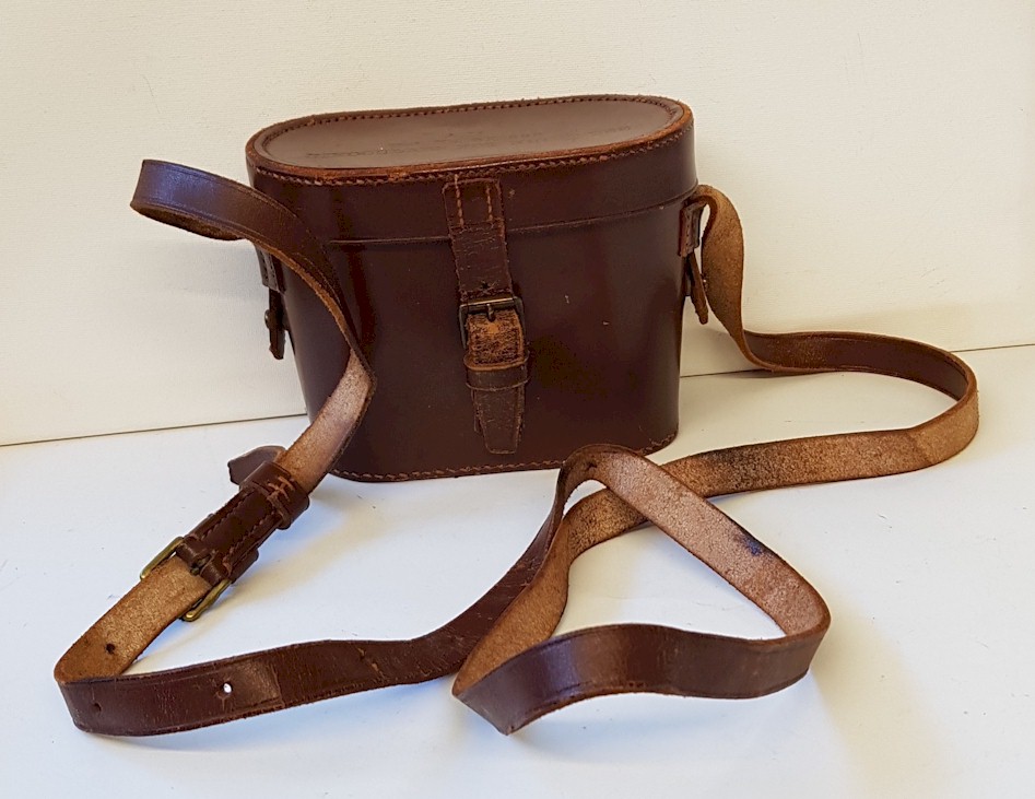 RCAF WW2 HUSUN PILOT A.M. 6E-338 NIGHT USE BINOCULARS IN THE ORIGINAL  LEATHER CASE