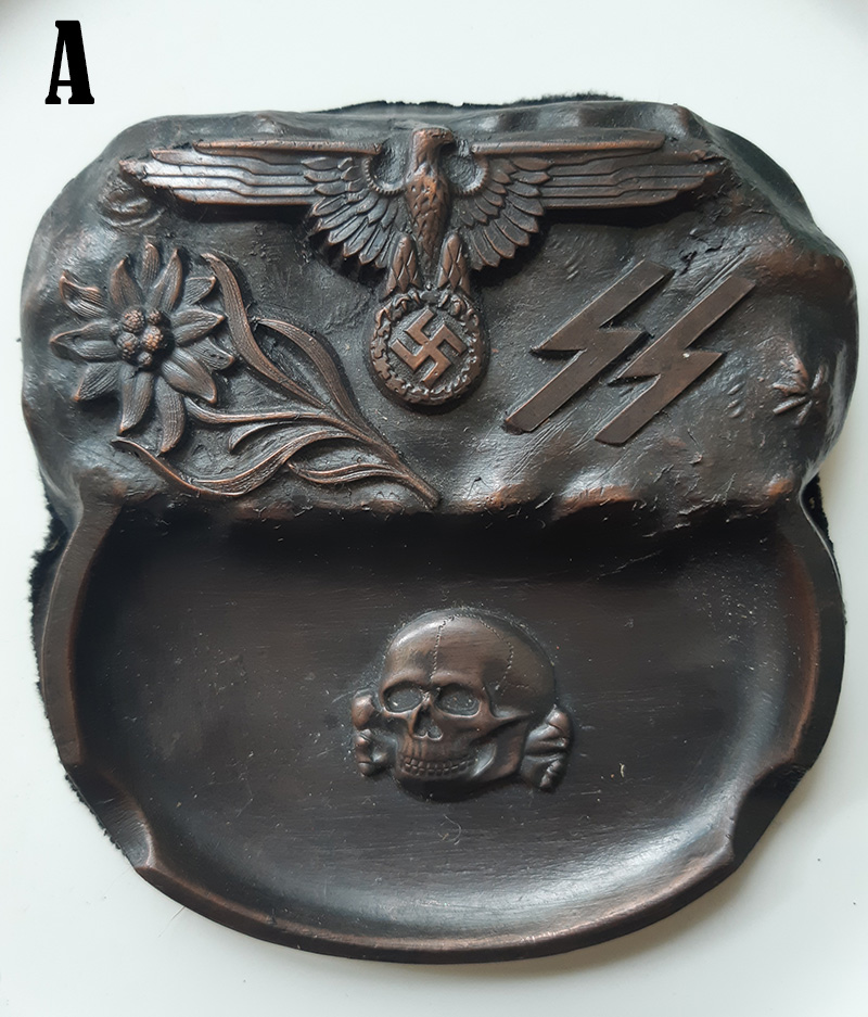 GERMAN WWII THIRD REICH WAFFEN SS ASHTRAY - SMALL