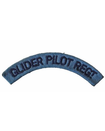 ORIGINAL WW2 BRITISH AIRBORNE EMBROIDERED GLIDER PILOT REGIMENT CLOTH SHOULDER TITLE