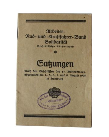 GERMAN WWII WORKERS BIKE AND DRIVERS ASSOCIATION SOLIDARITY BOOKLET 