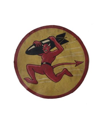 AMERICAN WW2 RED DEVIL RUNNING WITH BOMB FLIGHT JACKET PATCH 