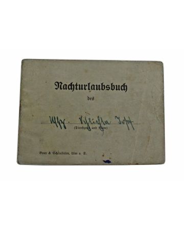 GERMAN SOLDIERS NIGHT LEAVE BOOKLET - NACHTURLAUBSBUCH 