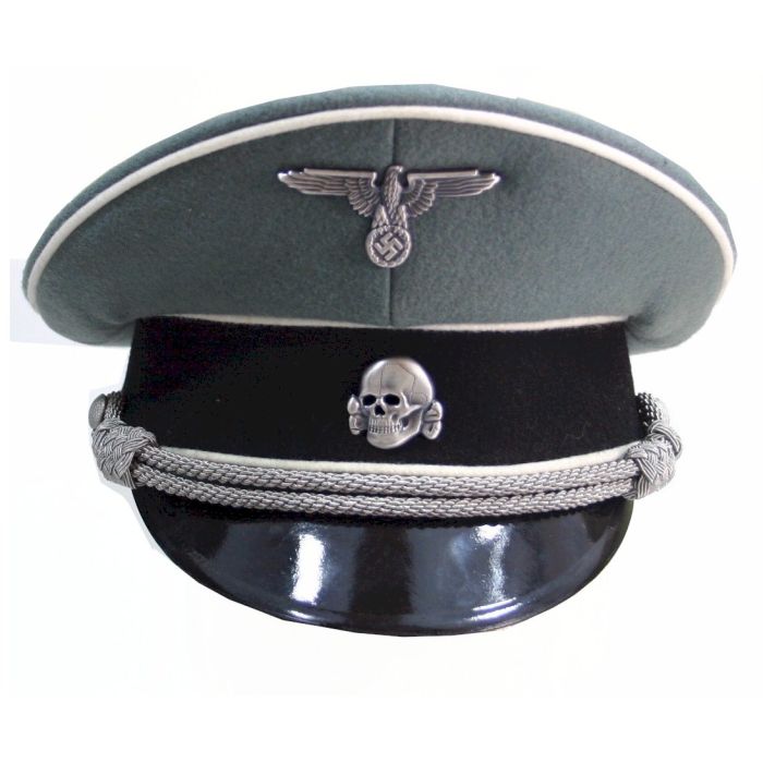 GERMAN SS GREY OFFICER VISOR CAP