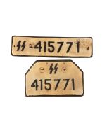 GERMAN WW2 SS TRUCK OR HALF TRACK LICENCE PLATE SET