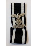 GERMAN 1939 CLASP TO THE 1914 IRON CROSS 2nd CLASS Silver with Ribbon