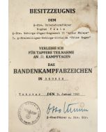 GERMAN ANTI PARTISAN SS GRENADIER HORST DINKEL  DOCUMENT
