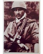 GERMAN FALLSCHIMJAGER SOLDIER WITH MP40 AND STICK GRENADES METAL SIGN