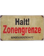 GERMAN HALT! ZONENGRENZE METAL SIGN