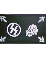 GERMAN WAFFEN SS HEADQUARTERS SKULL LEAVES FLAG Poly