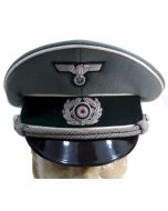 GERMAN HEER GREY OFFICER VISOR CAP