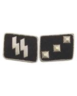 ww2GERMAN SS-UNTERSTURMFUHRER (2nd Lieutenant) OFFICER COLLAR TABS 