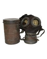 GERMAN WWI MODEL 17 GAS MASK, CAN AND FILTER