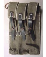 ww11 GERMAN MP40 POUCH GREEN CANVAS WITH BLACK LEATHER STRAPS 