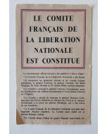 OFFICIAL COMMUNIQUE FROM GENERAL DE GAULLE ON JUNE 3rd REGARDING THE FRENCH NATIONAL LIBERATION COMMITTE