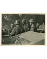 SS POST CARD POLICE IN POLAND"SECURITY POLICE EINSATZKOMMANDO DURING A REST STOP"