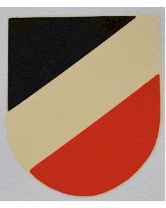 GERMAN WW2 NATIONAL TRI COLOR HELMET DECAL EARLY VARIANT WITH ROUNDED BASE