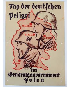 DAY OF THE DEUTFCHEN POLICE IN GENERALGOUVERNEMENT POLAND METAL SIGN