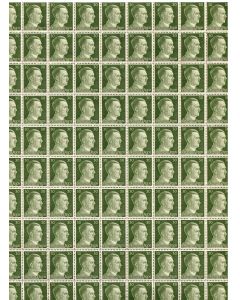 FULL AND COMPLETE GERMAN WWII HITLER HEAD STAMP SHEET OF 100 STAMPS 30 RPF VALUE