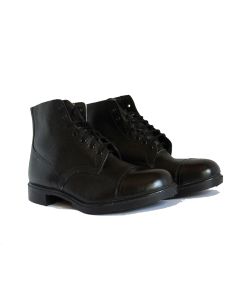 BLACK LEATHER COMBAT BOOTS TO USE AS GERMAN WW2 LOW BOOTS 