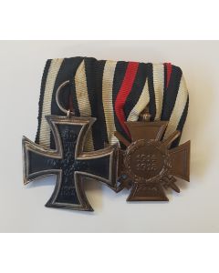 GERMAN WWI 1914 IRON CROSS 2ND CLASS AND COMBATANTS HONOUR CROSS MEDAL BAR