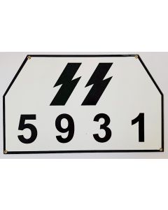 GERMAN WW2 SS BIG VEHICLE OR TRUCK LICENCE PLATE