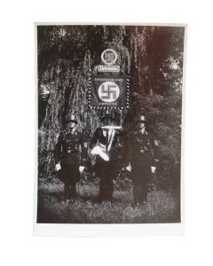 VINTAGE GERMAN WWII ORIGINAL PHOTOGRAPH OF 3 SS GERMANIA REGIMENT SOLDIERS 