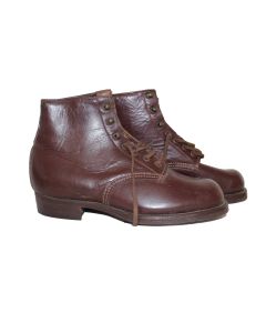 GERMAN BDM BROWN LEATHER BOOTS FOR FEMALE HITLER YOUTH -ORIGINAL