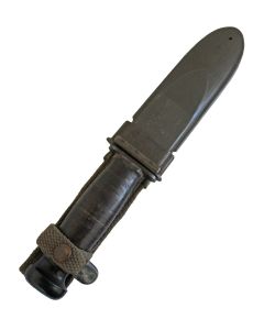 U.S. WWII NAVY USN MARK 1 FIGHTING KNIFE BY CAMILLUS WITH Mk1 SCABBARD