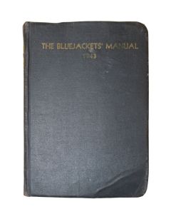 US NAVY 1943 BLUEJACKETS MANUAL HARD OVER BOOK NAMED 
