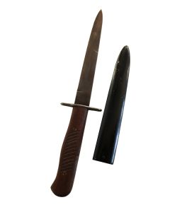 GERMAN WWI TRENCH KNIFE AND METAL SCABBARD SHEATH  MARKED GOTTLIEB HAMMESFAHR SOLINGEN FOCHE  