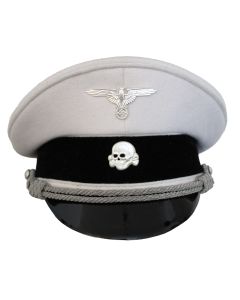 ALLGEMEINE SS OFFICERS WHITE VISOR CAP: GERMAN WWII