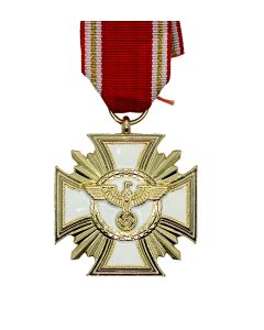 NSDAP GOLD LONG SERVICE AWARD 25 YEARS WITH RIBBON 