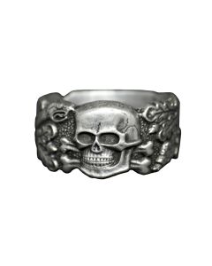 GERMAN OFFICERS ANTI-PARTISIAN RING WITH SNAKES AND OAKS LEAVES