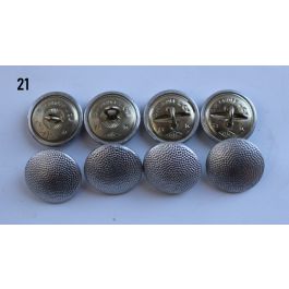 b8809s WW2 German Button for Leather Over Coat Extra Long Shank silver single LP