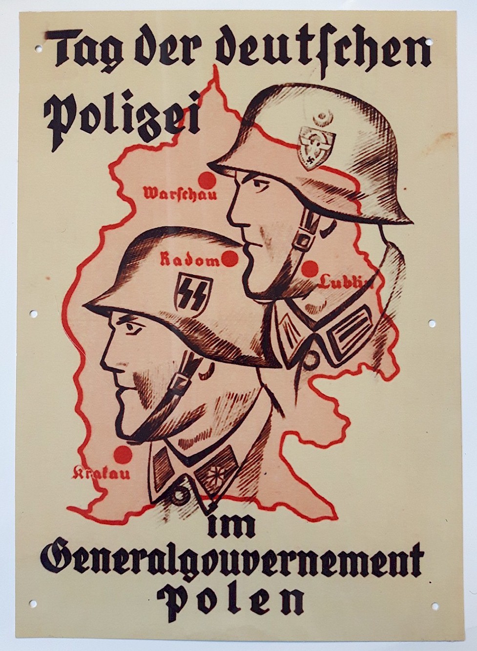 DAY OF THE DEUTFCHEN POLICE IN GENERALGOUVERNEMENT POLAND METAL SIGN