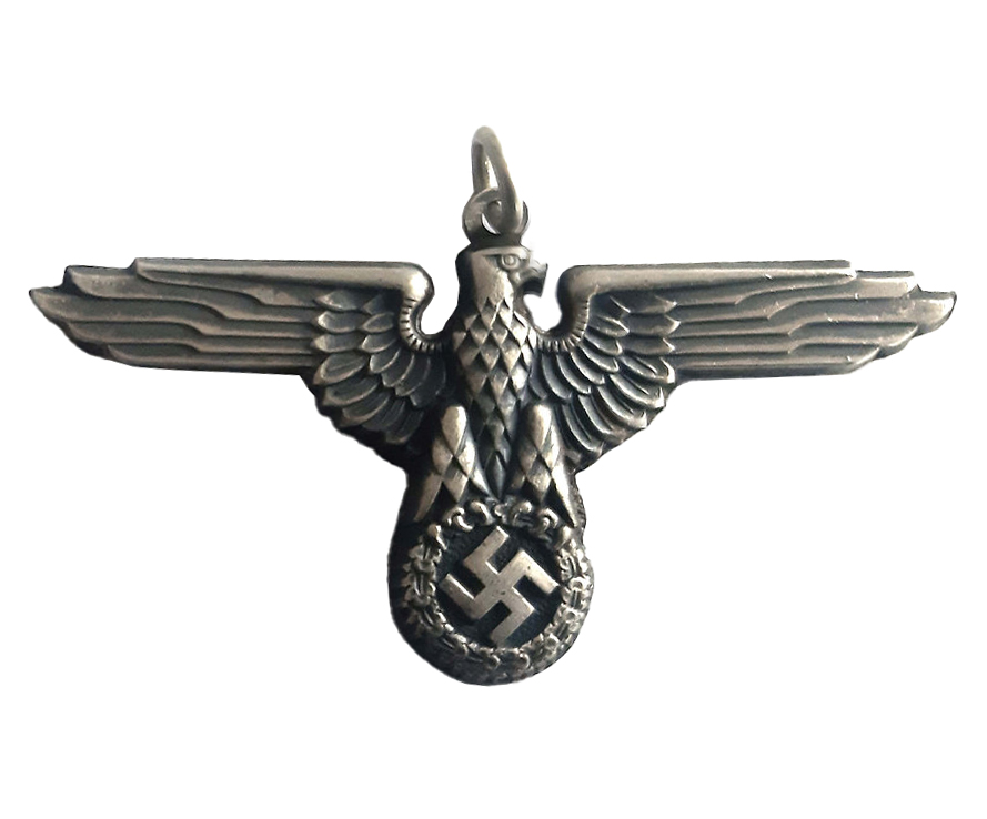SILVER GERMAN WW11 IMPERIAL EAGLE NECKLACE PENDANT 