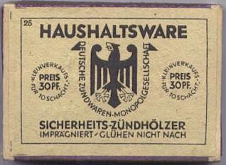 ORIGINAL WW11 GERMAN WOODEN STICK MATCHES