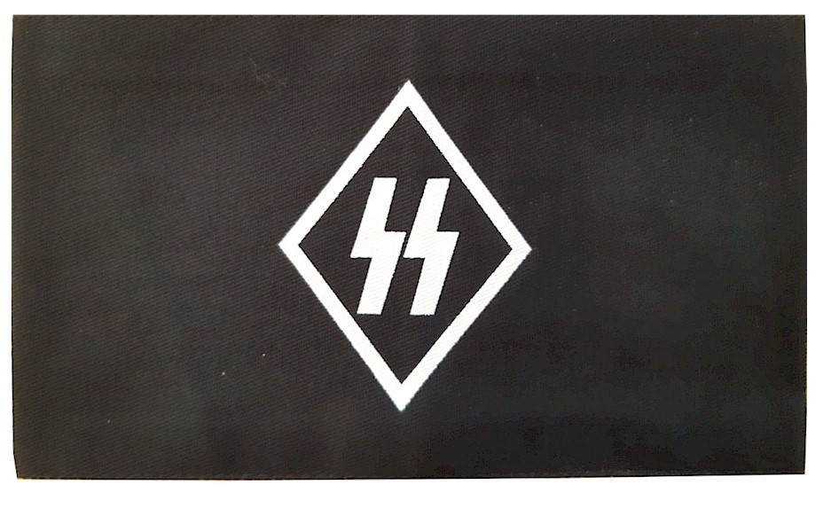 GERMAN NAZI SS RUNES BLACK COTTON ARMBAND