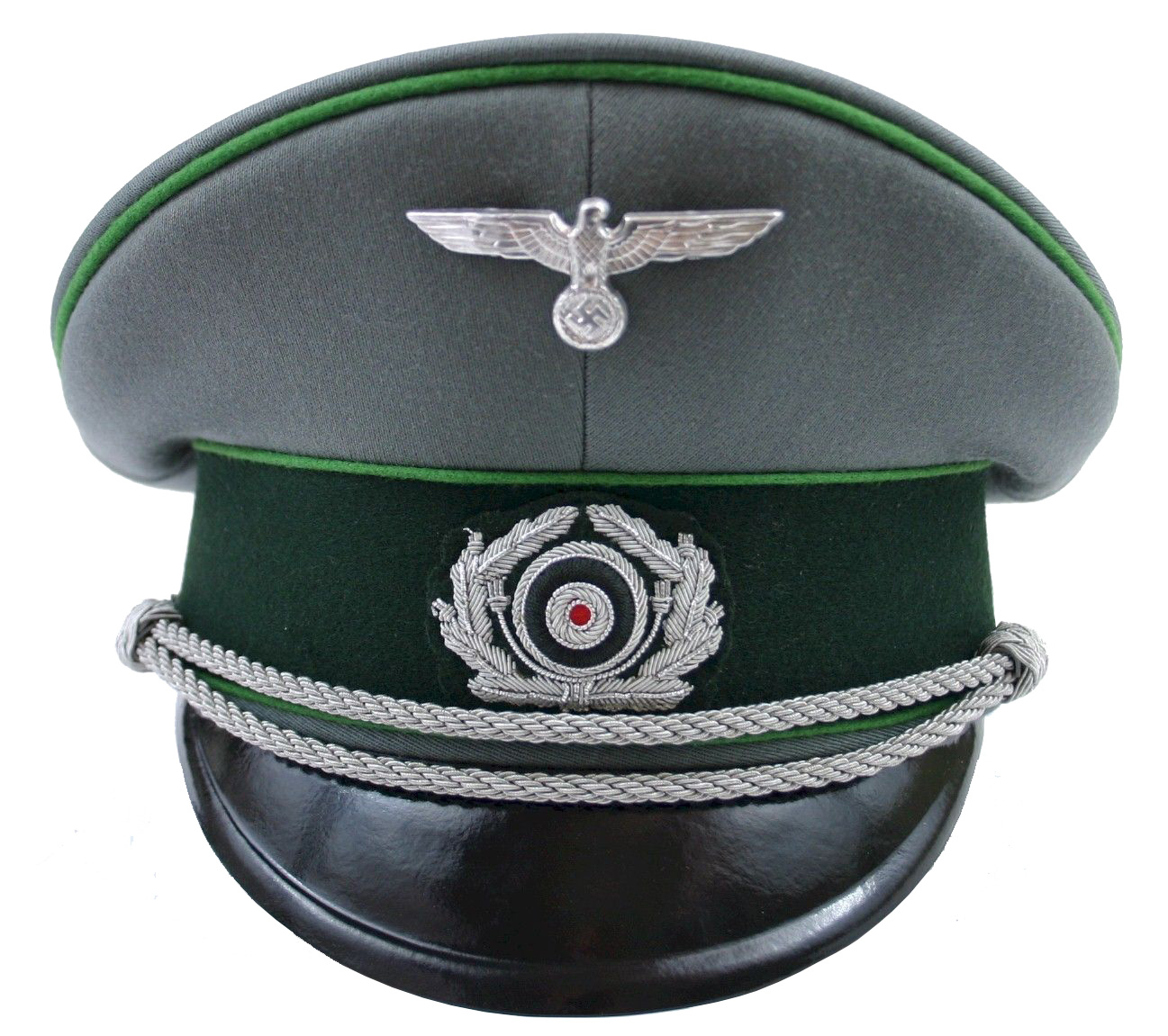 GERMAN ARMY OFFICER VISOR CAP MADE BY JANKE