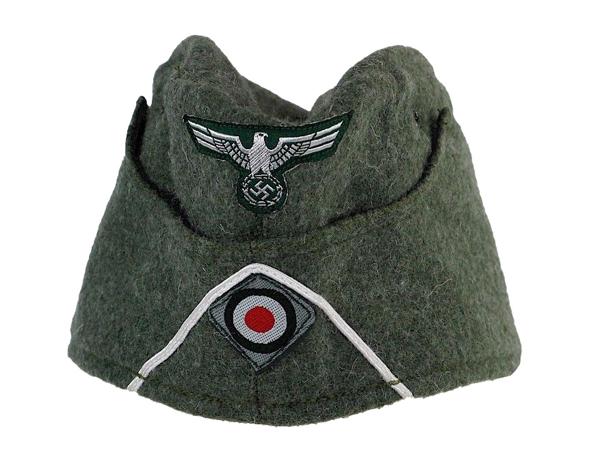 GERMAN EM M38 SIDE CAP WITH BEVO WH EAGLE, COCKADE AND SOUTASCHE