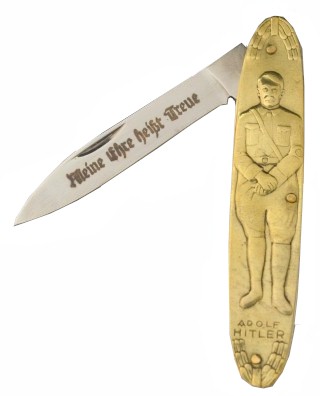 GERMAN HITLER POCKET KNIFE WITH "Meine Ehre Heist Treue" MOTTO
