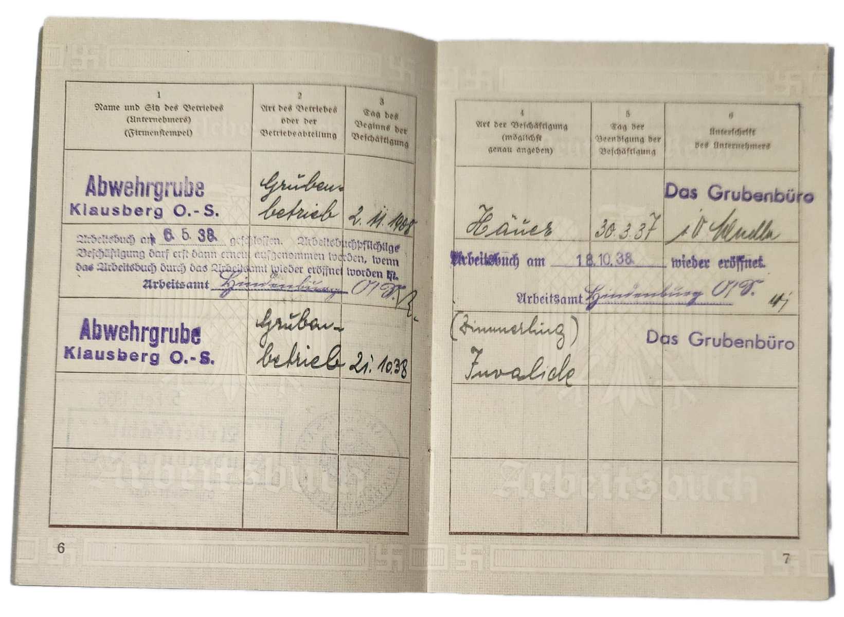 GERMAN NAZI PARTY PAY WORKBOOK DEUTFCHES REICH ARBEITSBUCH GERMAN NAZI PARTY PAY WORKBOOK DEUTFCHES REICH ARBEITSBUCH