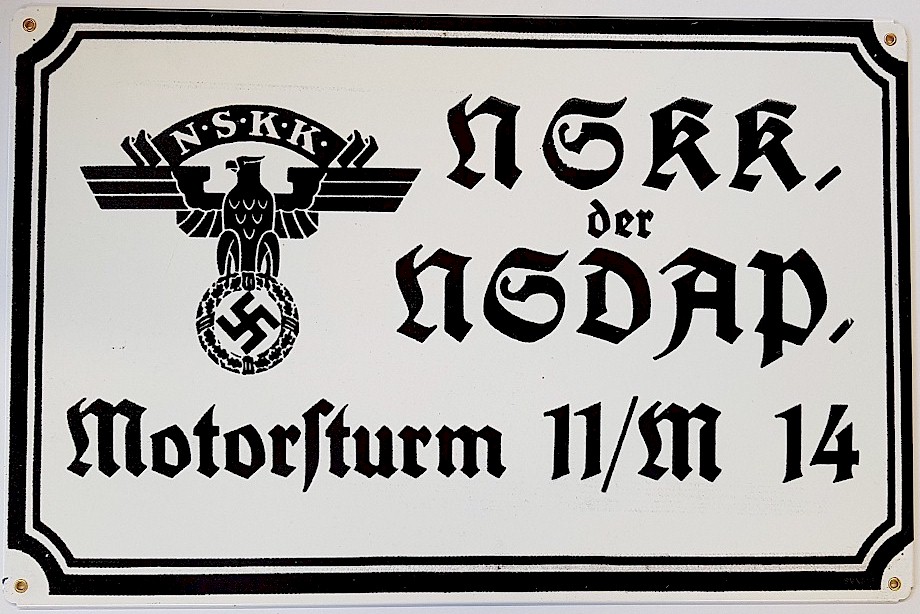GERMAN NSKK MOTOR BORD METAL SIGN