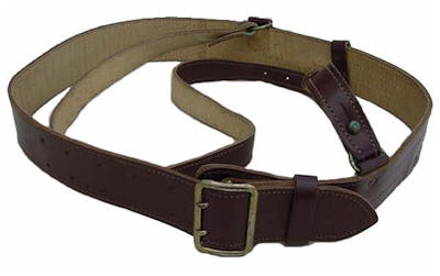 GERMAN OFFICERS BROWN LEATHER BELT WITH CROSS STRAP