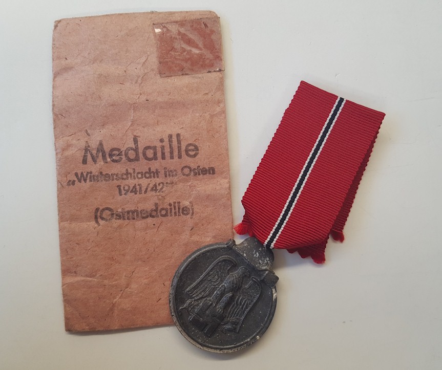GERMAN OPERATION BARBAROSSA WW11 EASTERN FRONT MEDAL WITH ENVELOPE