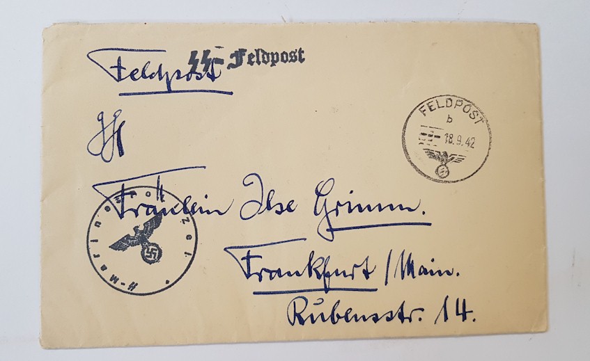 GERMAN SS FELDPOST LETTER DATED 18/9/42